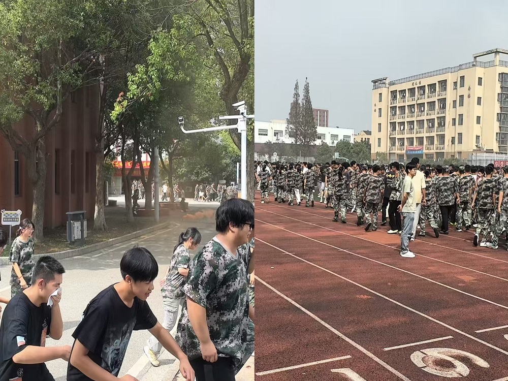 学校举行2025级新生消防应急疏散逃生演练